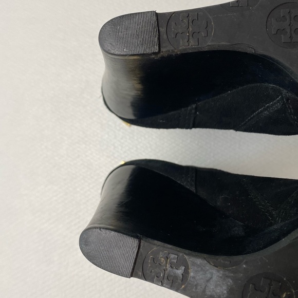 Tory Burch Adrienne Wedge Boots/Booties in Black Suede Size 8 EUC - Picture 12 of 16